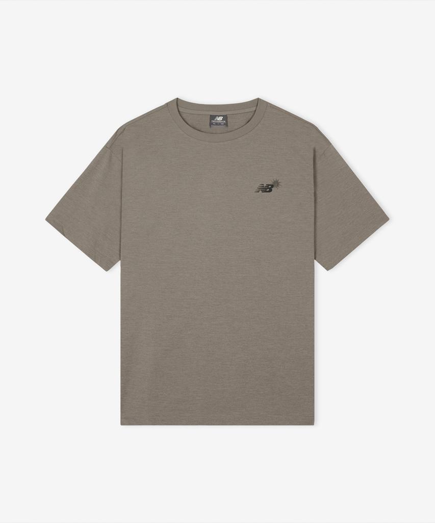 Nyuballanseu Nbneg31653 / Uni Sunny Rainy Water Lettering Short Sleeve T-Shirt (Dark Beige)
