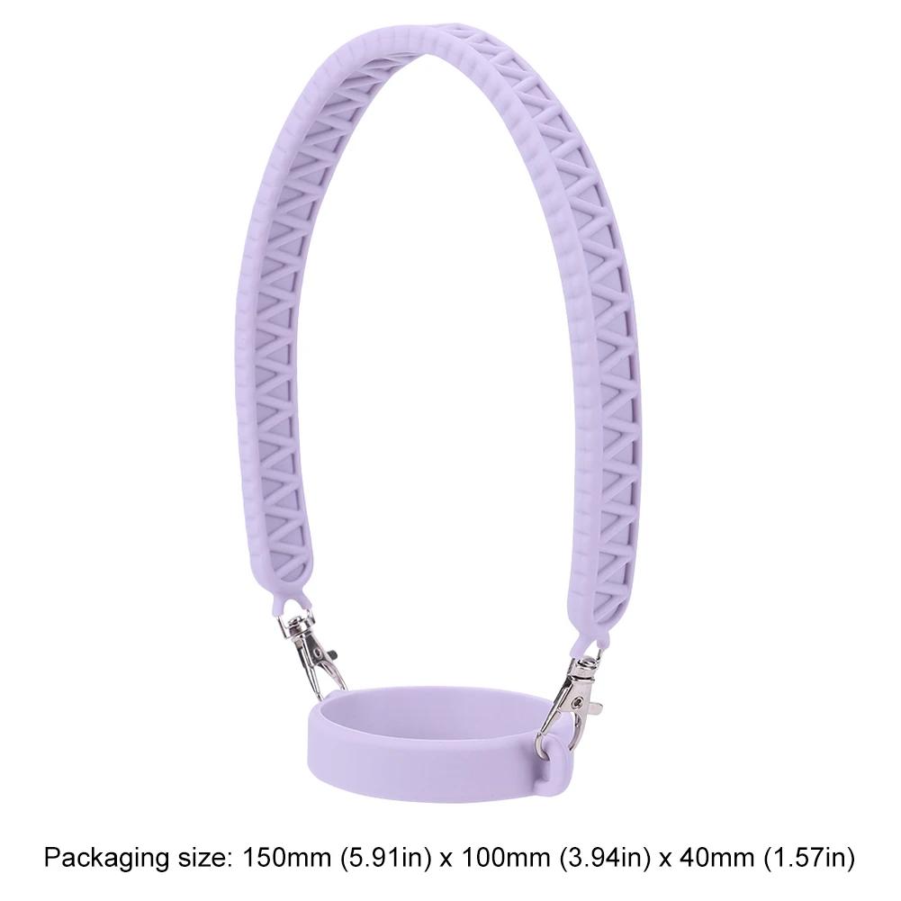 Water Bottle Handle Silicone Adjustable Shoulder Strap Fit Most 8-40oz Bottle Water Bottle Sling Carrier for Stanley Cup Accesso