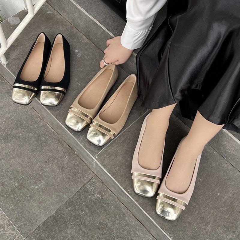 French beautiful single shoes, small fragrant temperament, evening shoes with skirts, soft soles, shallow mouth flat soles, gentle wind, Mary Jane sh