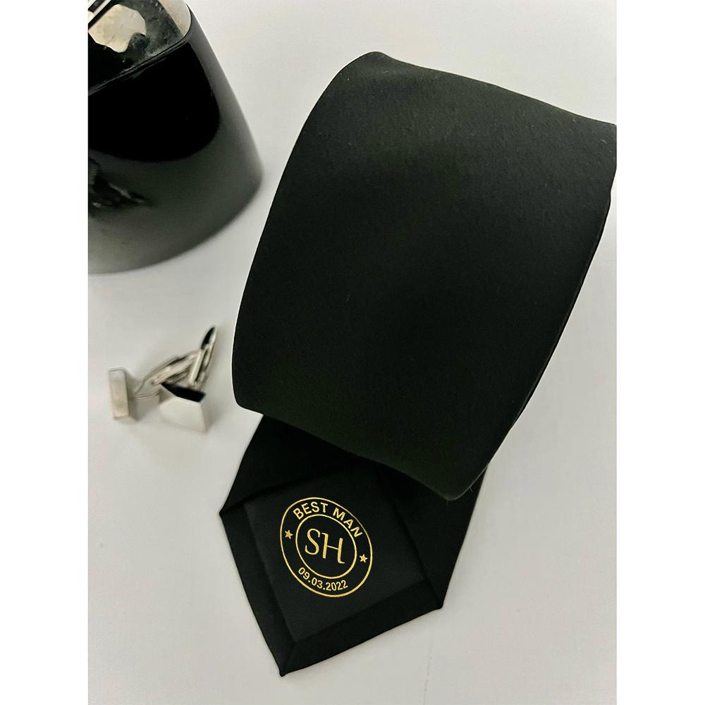 Skräddarsydda Bröllopskravatter Gåvor Förslag till Brudgum Svart Slips Blivande Brud Gåva till Bästa Man Bröllopsdusch Möhippa Dekoration