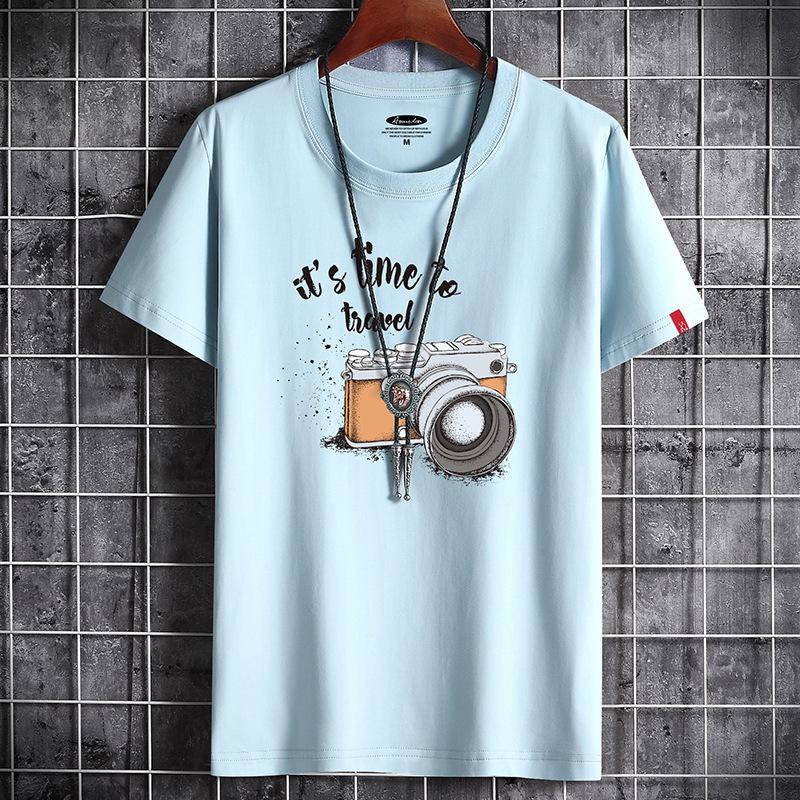 Men's Trendy Slim Round Neck Short-Sleeve T-Shirt for Summer