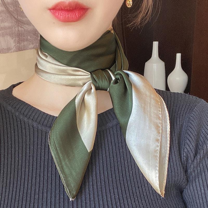 Dámský univerzální šátek z hedvábí - čtvercový 70 cm, ideální na jaro, podzim a zimu