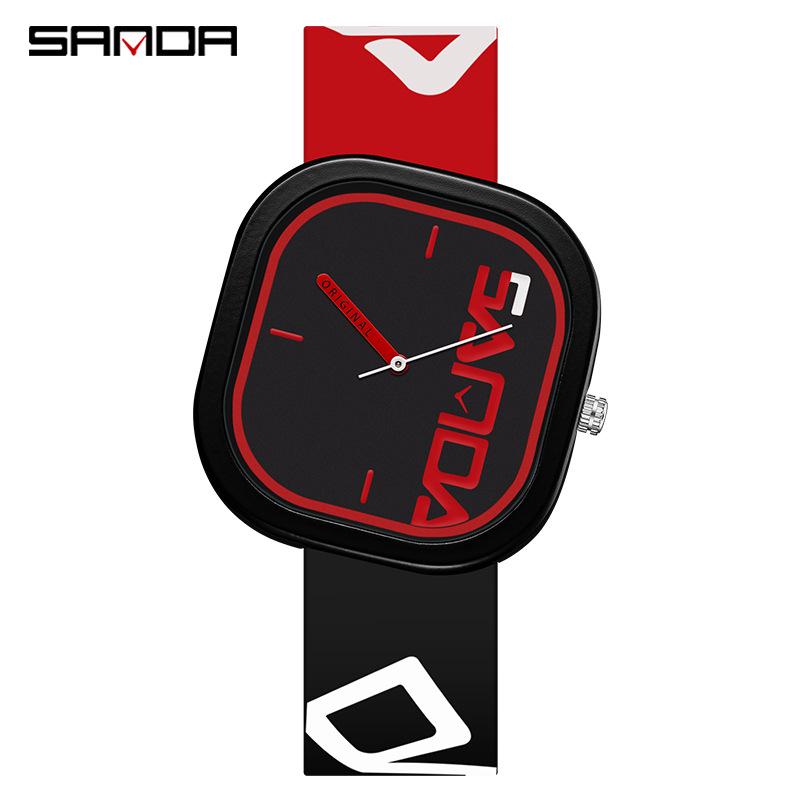 Sanda Irregular Square Quartz Sports Watch - Simple, Waterproof, and Stylish for Students