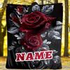 Red Rose Floral Design Outdoor Customize Your Name Blanket Soft Lightweight Comfortable Allseason Multiuse Blanket For Travel Camping Picnic Sofa