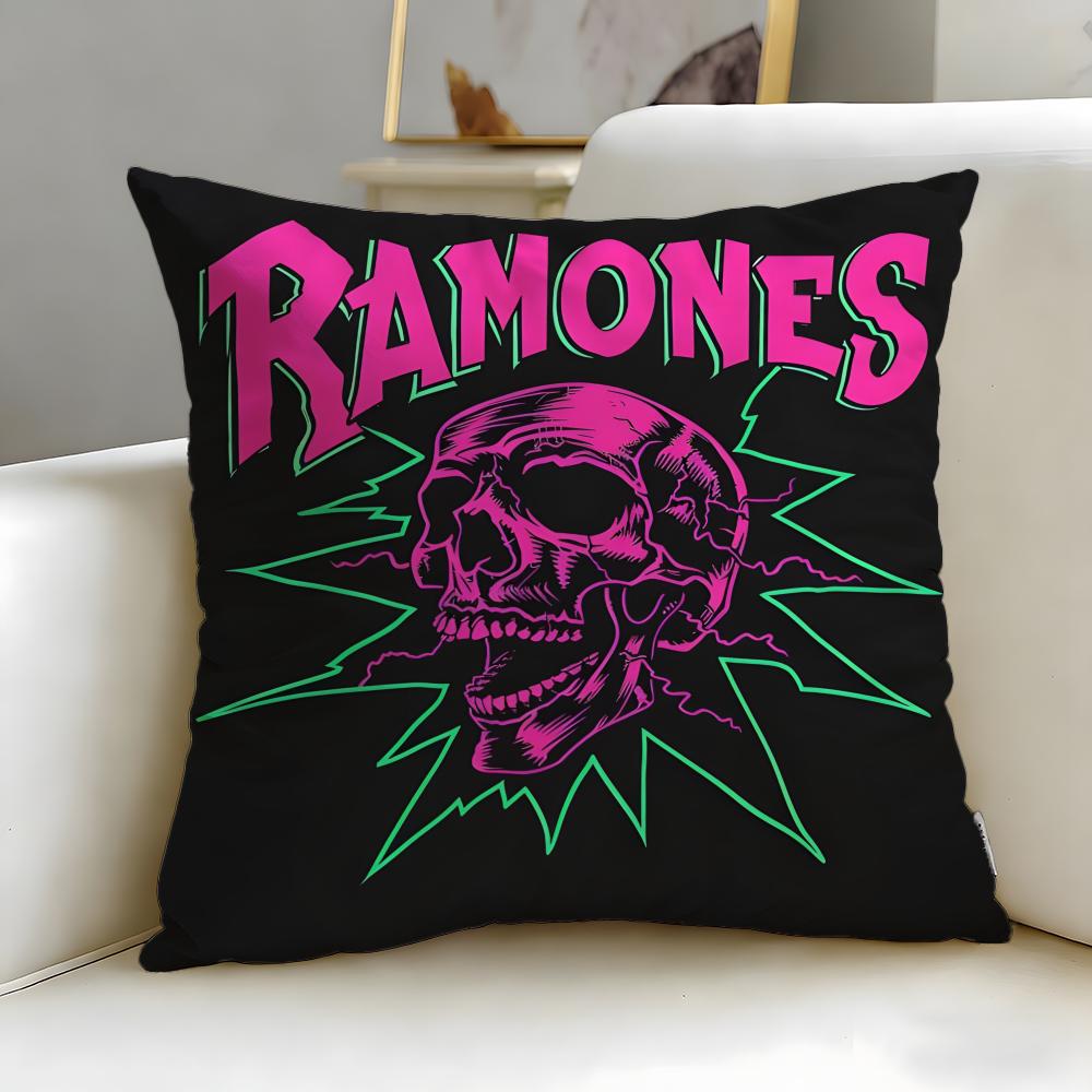 classic band Ramones Cushion Cover Soft & Easy-Wash Pillow Case – Versatile for Couch, Bed, Travel and Office