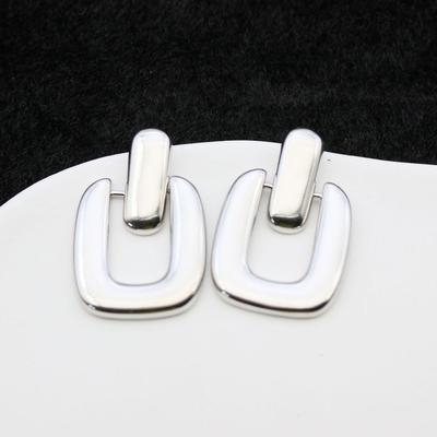 Vergoldete Geometrische Quadratische Hängeohrringe - Europäischer & Amerikanischer Mode-Statement