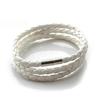 INS New Genuine Leather Cord  Necklace Twist Chain Stainless
