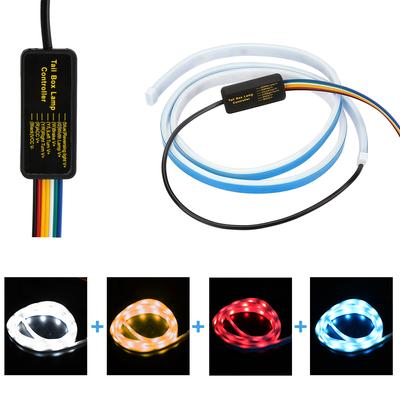 Signal Lamp Dynamic Streamer Brake Turn Signal Car LED Strip Lighting Rear Trunk Tail Light 1.2m Reverse Warning Light 12V