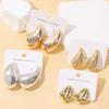 European and American Jewelry New High-end Gold Fashion Personality Exaggerated Stud Earrings Creative Circle Earrings Set