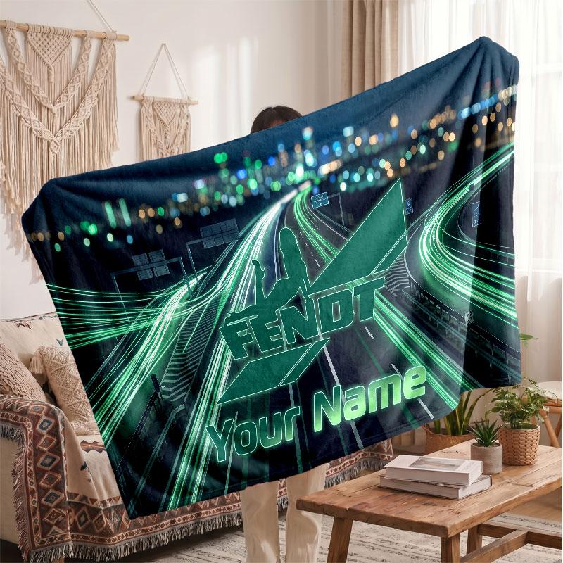 Coperta di Flanella Fendt, Testo Nome Personalizzato Morbida Coperta da Divano Decorazione per la Casa Regalo