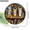 2D flat hanging decorative signs,interior wall or door decoration,garden decoration,the pattern is four cute kittens,a housewarming gift for friends