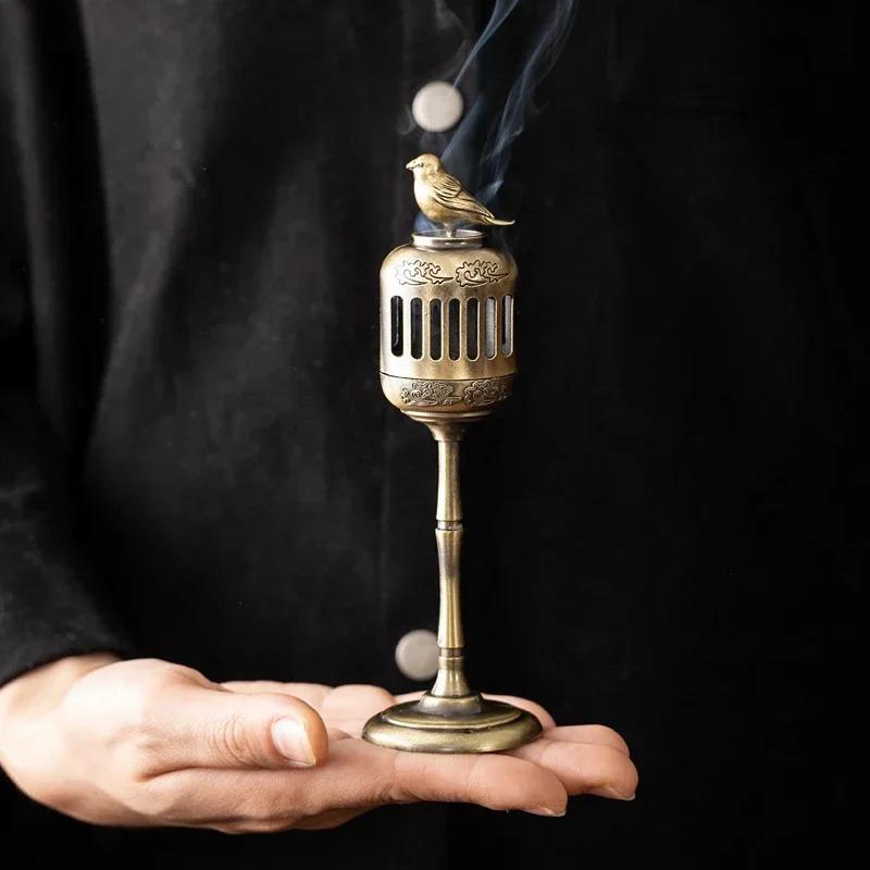 Lampe Creux Pie Bois de Santal Parfum Encensoir Fumant Porte-Encens à Refoulement Ornements Maison de Thé Salle d'Étude Décoration Intérieure