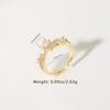 Golden Plated Open Adjustable Ring with Multi-Cut Synthetic Zircon for Women Elegant Statement Jewelry Gift