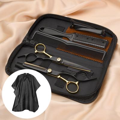 Schwarzgoldener Haarschnitt, Friseurschere, Pony, Effilierschere, Ausdünnschere Set, Spezialwerkzeuge zum Haareschneiden, Schere zum Haareschneiden