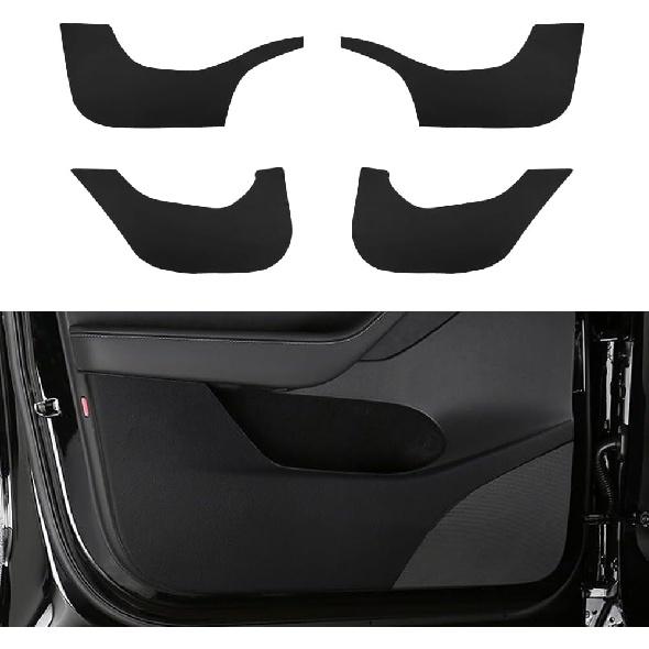Car Door Anti Kick Sticker Compatible with Tesla Model Y 2025,Leather Material Door Protection Sticker,Automotive Interior Accessories (Carbon Fiber