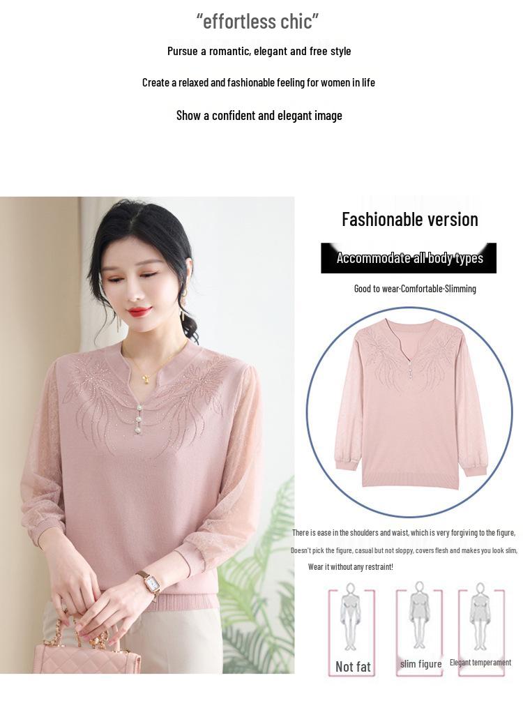 Mom's 2026 Summer Qipao Collar Ice Silk T-shirt for Women