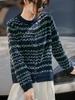 Butterfly Gauze Color Block Retro Cardigan – Stylish, Slimming, Long Sleeve Knitwear for Autumn/Winter