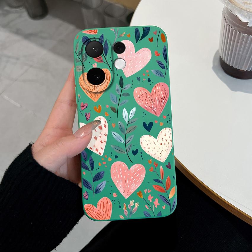 For Vivo V60 V50 V40 Lite V30 V20 SE V70 FE Phone Case Multicolor Hearts Full Protection Soft Smooth Liquid Silicone Housing For Vivo Shockproof Shell