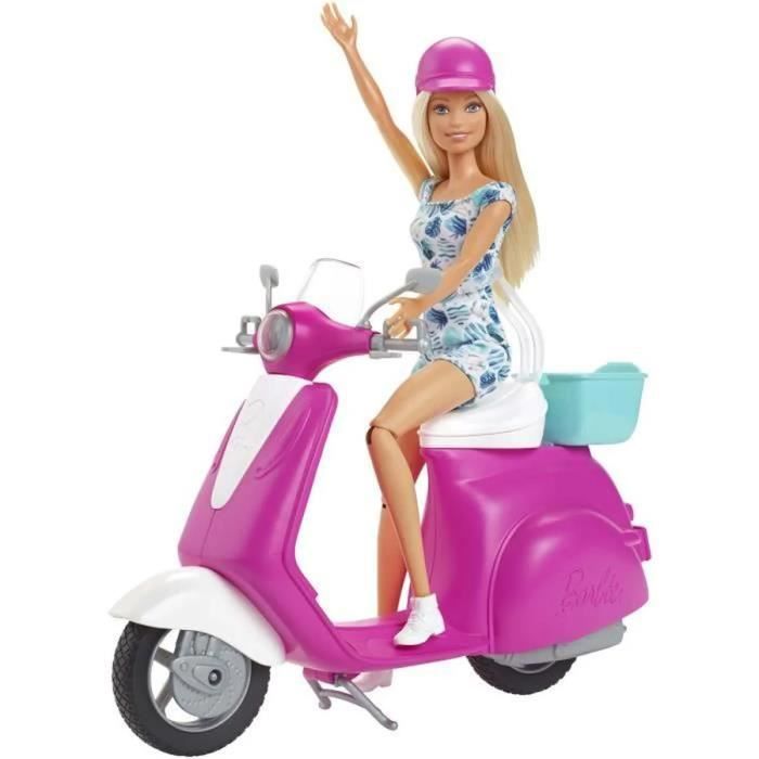 Barbie - Barbie Et Son Scooter - Coffret Poupée Mannequin - 3 Ans Et + GBK85