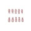 24 Nail Art Klassiek Frans Zoete Liefde Valentijnsdag Zacht Medium Lang Vierkant Draagbaar Nagels
