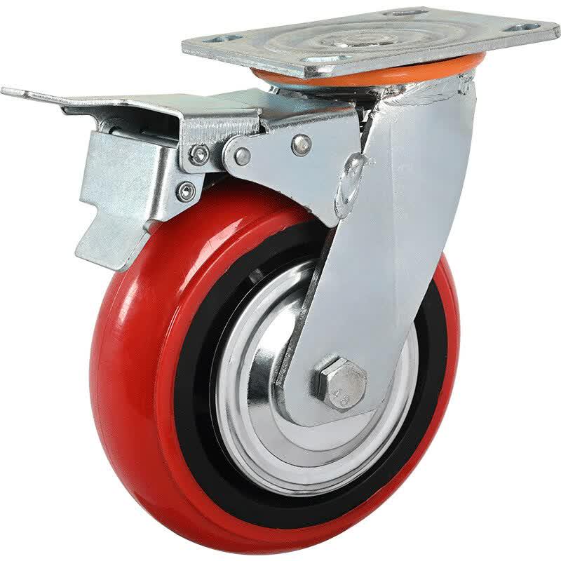 Heavy Duty Polyurethane Swivel Caster Wheel with Brake
