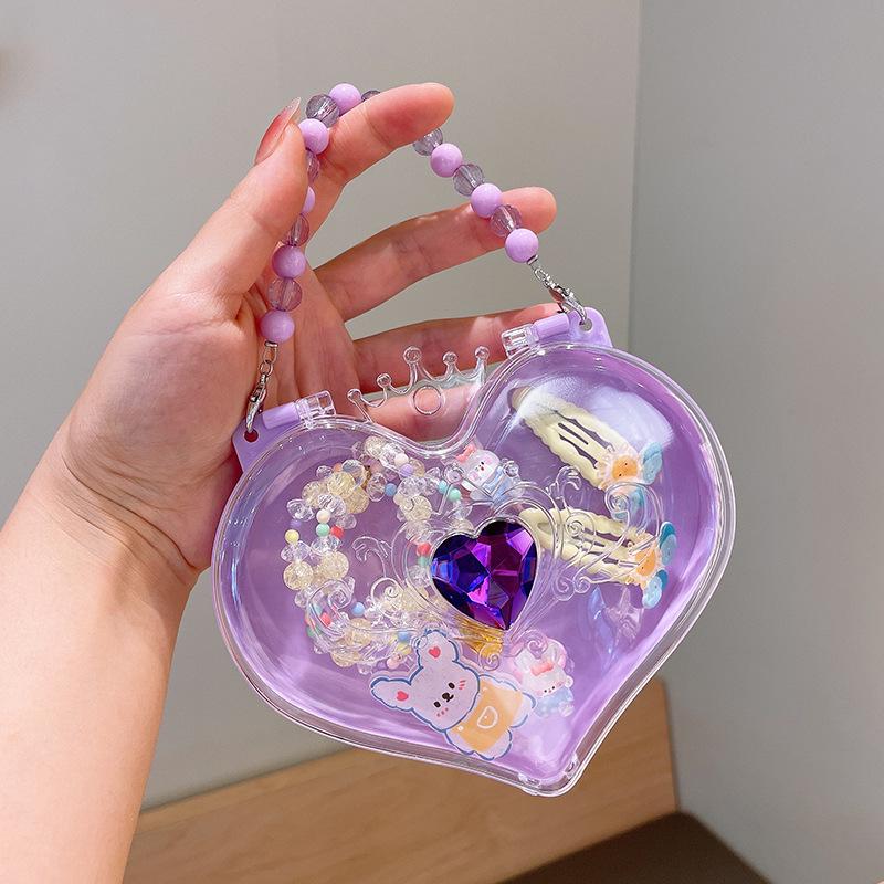 Cartoon Princess Jewelry Set: Necklace, Hair Clip & Ring for Little Girls - Perfect Birthday Gift