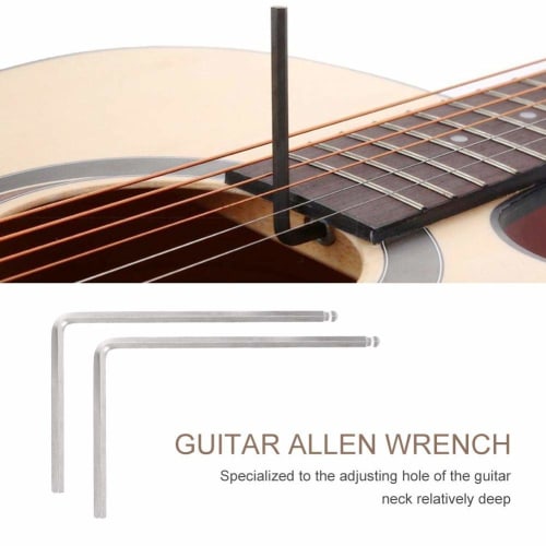 Durable Guitar Truss Rod Allen Wrench, 2 L-Shaped Wrenches for Martin Guitars, Adjusts Guitar Setup for Guitar Enthusiasts (Silver, 5mm Diameter)