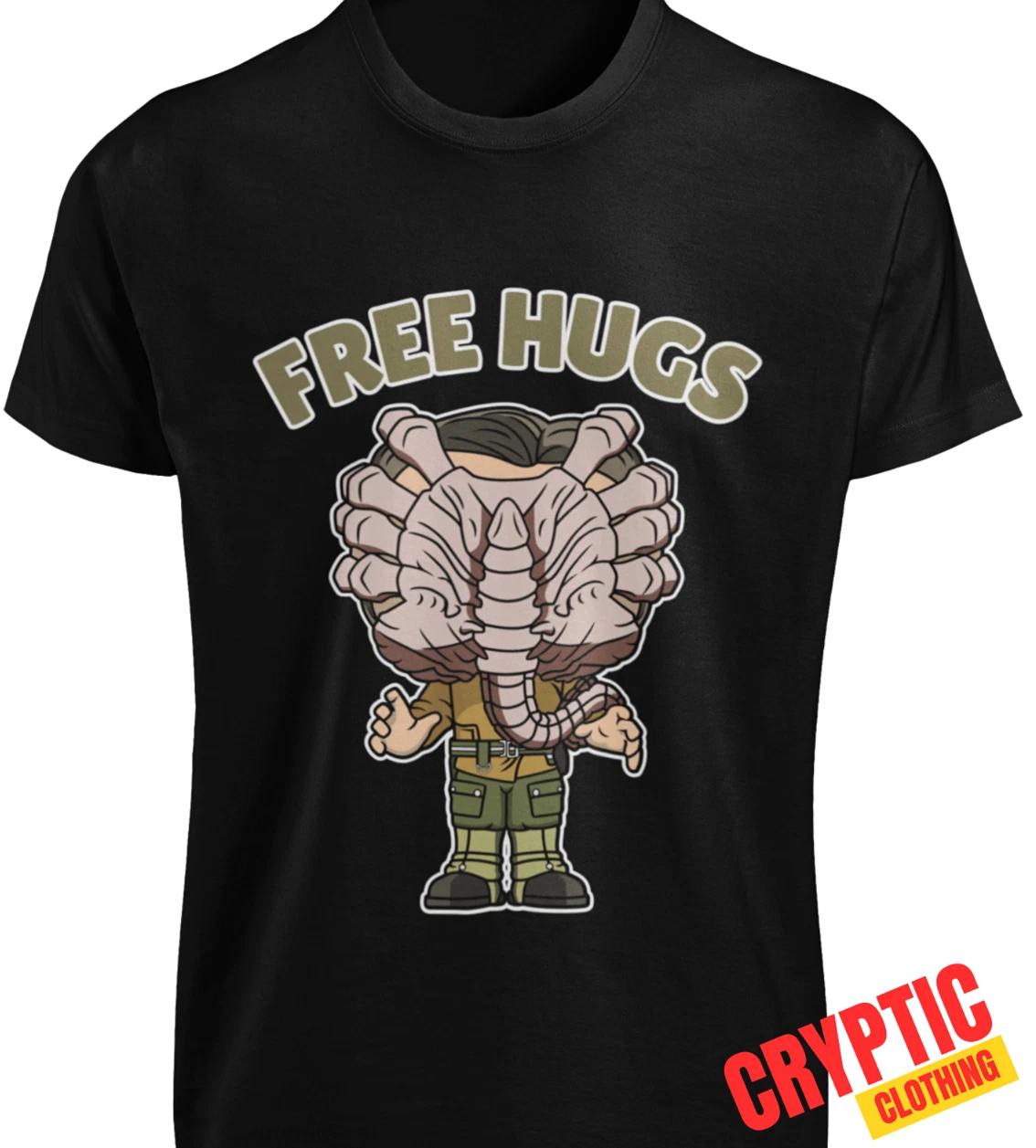 Free Hugs Funny Face Hugger T SHIRT S-3XL Aliens Movie Humor Sci-Fi Joke NEW TEE 4XL