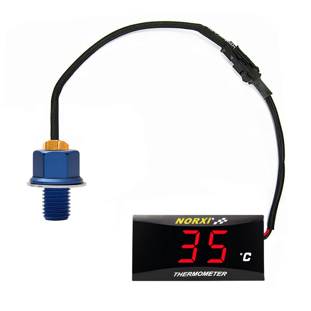 

Мотоциклетный ультратонкий цифровой водонепроницаемый термометр для мотоцикла с высоким M14X1.5 красный