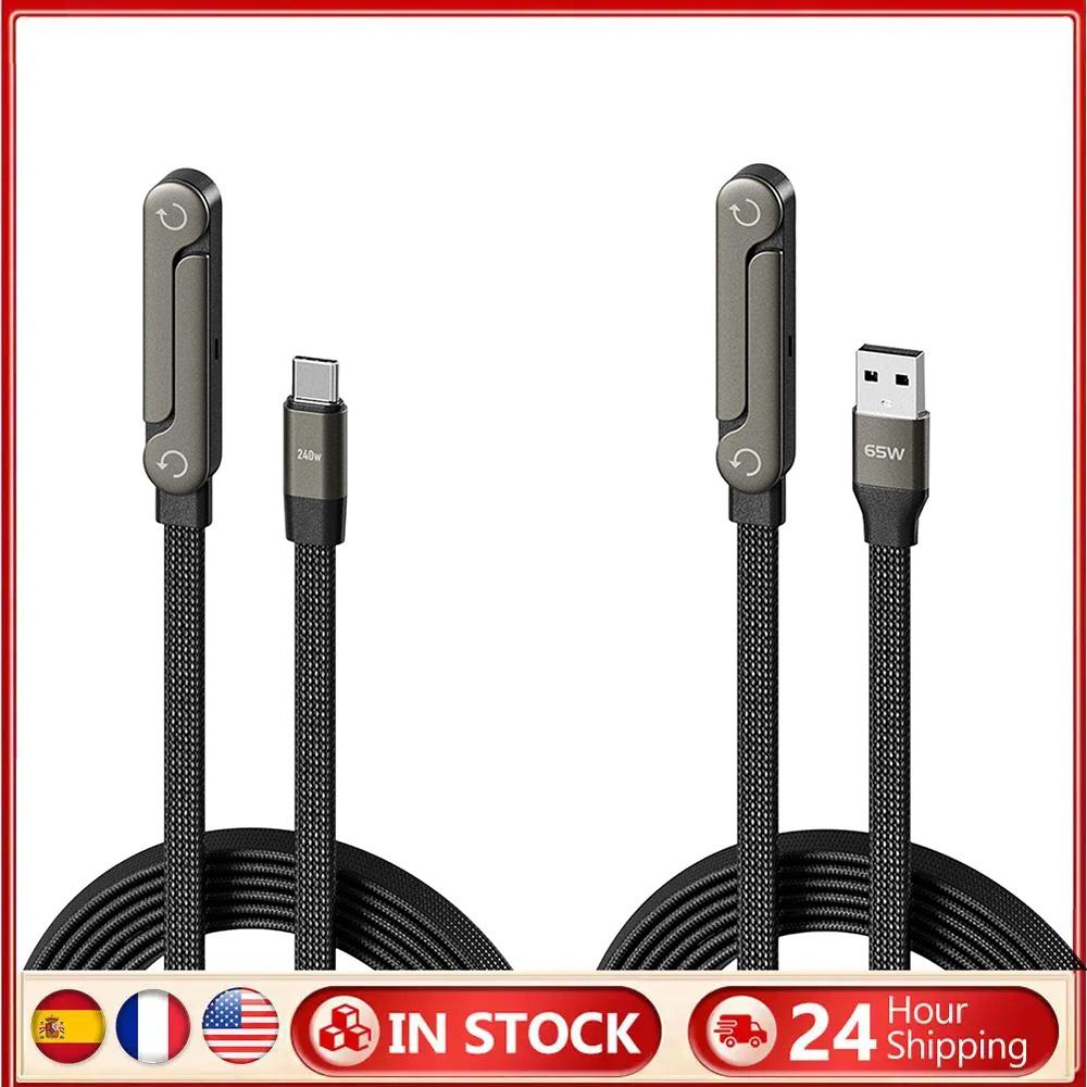 240W/65W Foldable Bracket Data Cable with Built-in Phone Stand Invisible Holder Charger Cable Fast Charging Cord for 17