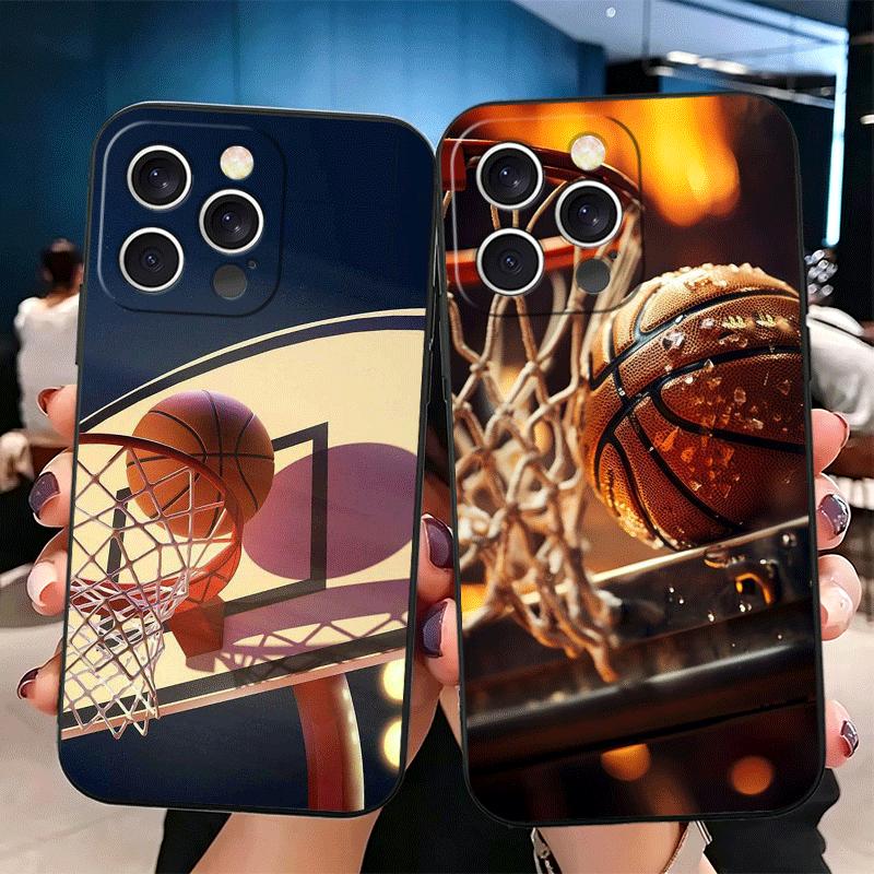 Basketball Basket Sports Soft Phone Case for iPhone 16 16E 17 Air 15 Pro Max 14 Plus 13 Mini 11 12 7 Black Cover Back Shell