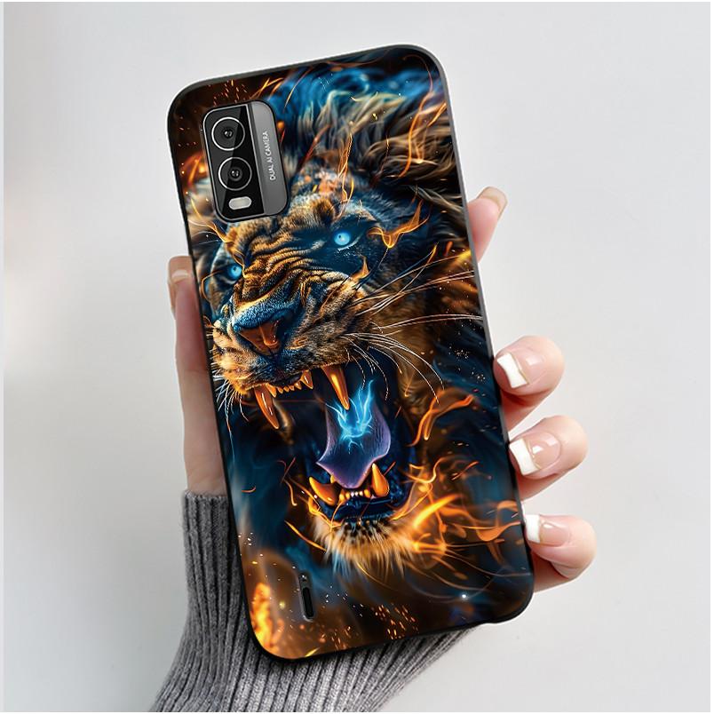 Phone Case for Nokia C210 C110 C300 Cases Luxury Dragon Cute Cool Boys Girls Black Soft TPU Protective Cover Shockproof Fundas