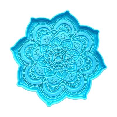 Kristall Achat Untersetzer Form Mandala Blume Becher Pad Harz Gießen Silikon Form Schmuck Dekorative Herstellung Epoxy Form