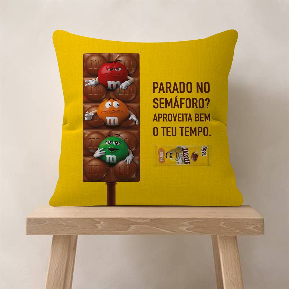 MMs Chocolate Candy Meme Cushion Cover Pillow Cover Decor Pillowcase Printed Cushion Case for Couch