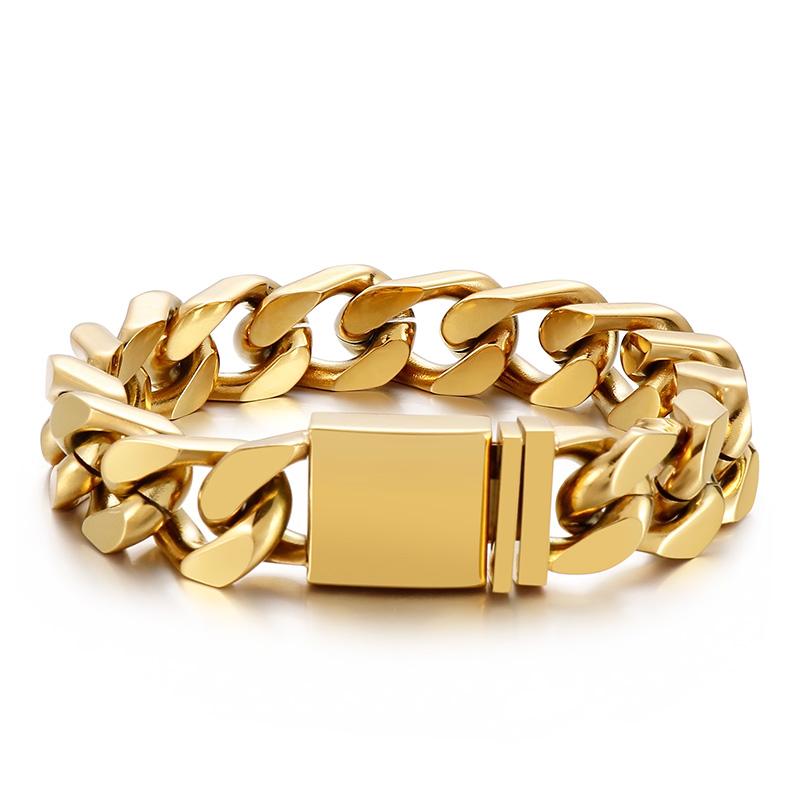 12.5mm Vintage Cuban Chain Stainless Steel Bracelet for Men Simple Hip Hop Charm Accessories Fashion Holiday Shiny Jewelry Gifts