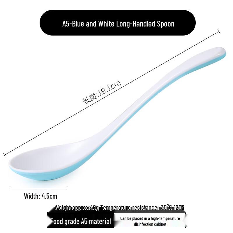 Melamine Two-Tone Long-Handle Soup Spoons (10-Pack)