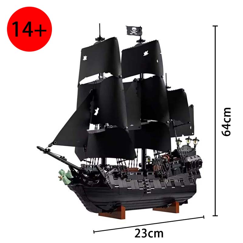 Black Pirate Ship Building Blocks 2862Pcs Sailboat Model Assembly Bricks Kit Educational Toys For Kids Boys Gift