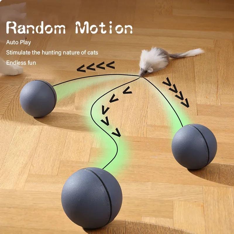 Katzenspielzeug Maus Teaser Ball Lustiges Bewegliches Spielzeug für Haustier Katze Hund Elektrischer Teaser Ball Automatische Intelligente Rollende Kugel