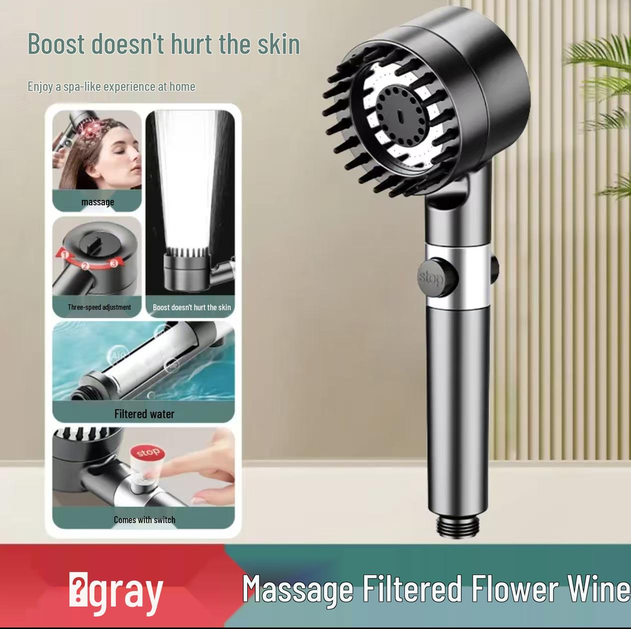 

Набор душевой лейки-лотоса высокого давления: Турбонаддув, Суперсильное Давление для Мощного Домашнего Принятия Ванны