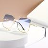 Chic Oversized Square Fashion Glasses with Golden Frame Fashion Eyewear, Mirrored Lens, Metal Frame, Eyeglass Case