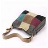 Damen Farbblock Patchwork Canvas Umhängetasche Lässige Schultertasche Mode Outdoor Einkaufen