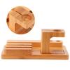 Multifunctional Bamboo Watch Holder Desktop Phone Rack Laptop Storage Organizer for Home Office