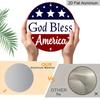 2D Flat, 1pc Patriotic “God Bless America” Hanging Sign, Heavy-Duty Aluminum Independence Day Decoration with Navy Blue & Red Stars, 7.87In American