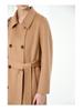 Women's Long Double-Faced 100% Pure Cashmere Ripple Coat with Horn Buttons for Autumn/Winter