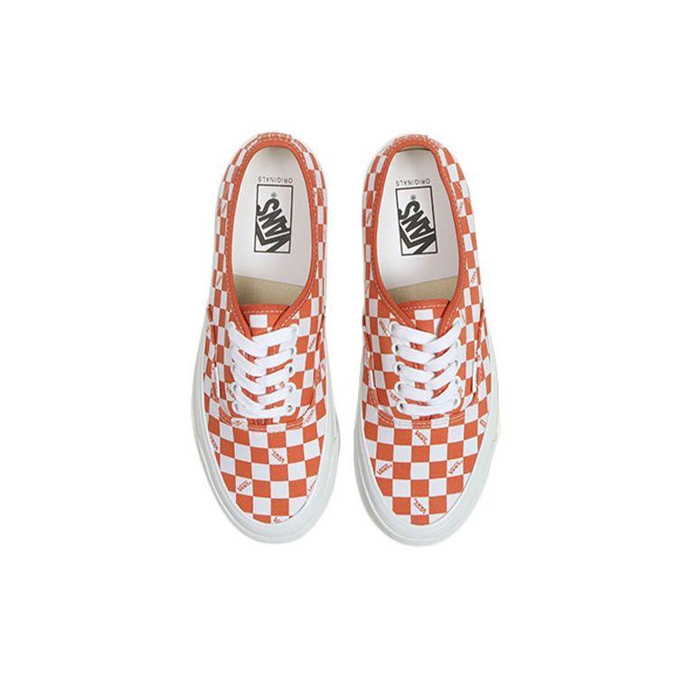 Vans OG Authentic LX Mecca Orange Checkerboard Unisex Sneakers True-White VN0A5FBD0HL