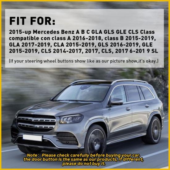 For Fix Benz C GLC Class Black 2015-2018 Wheel Button Cover Decoration Steering