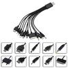 10 in 1 Universally USB Charging Cable Fast Charging Multiple Port Data Cord for Phones Tablets Speakers 23cm Compactly