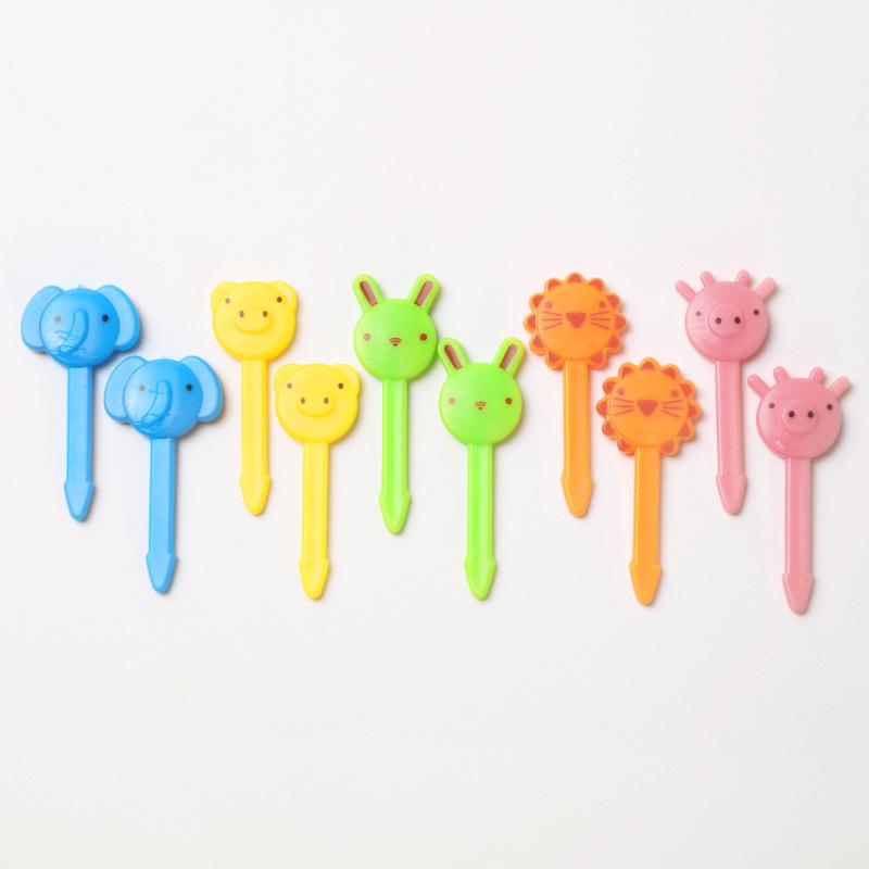 Kinderen Anime-Stijl Dier Vruchtenvork Prikkertjes Set - Giraffe Cartoon Ontwerp voor Bento en Snacks