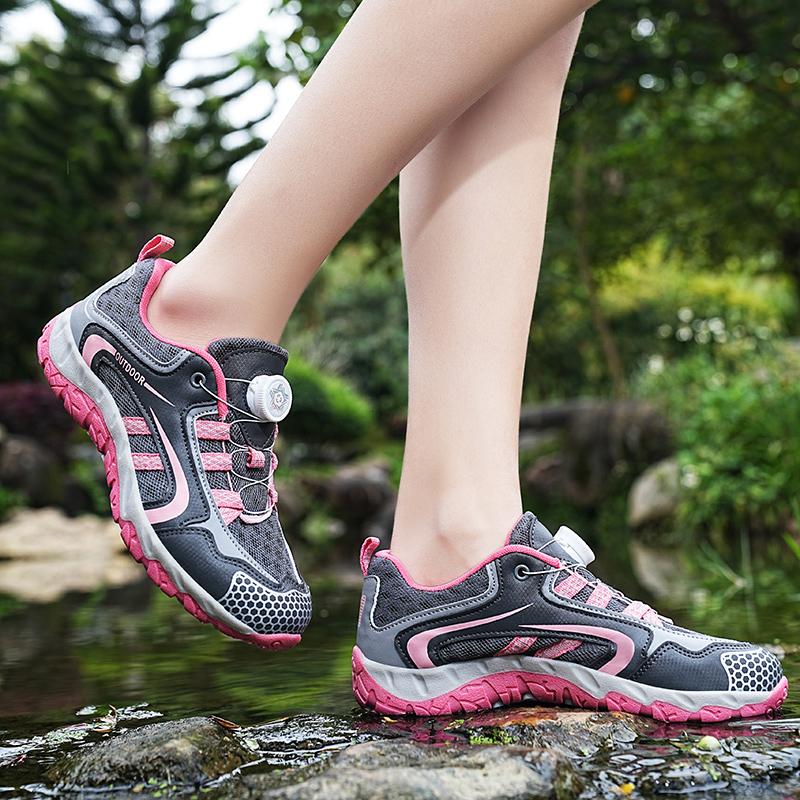 Damen Atmungsaktive Wanderschuhe Klettern Trekking Sneakers Outdoor Schnelltrocknende Wasserschuhe Rutschfestes Mesh Freizeitschuhe Damen