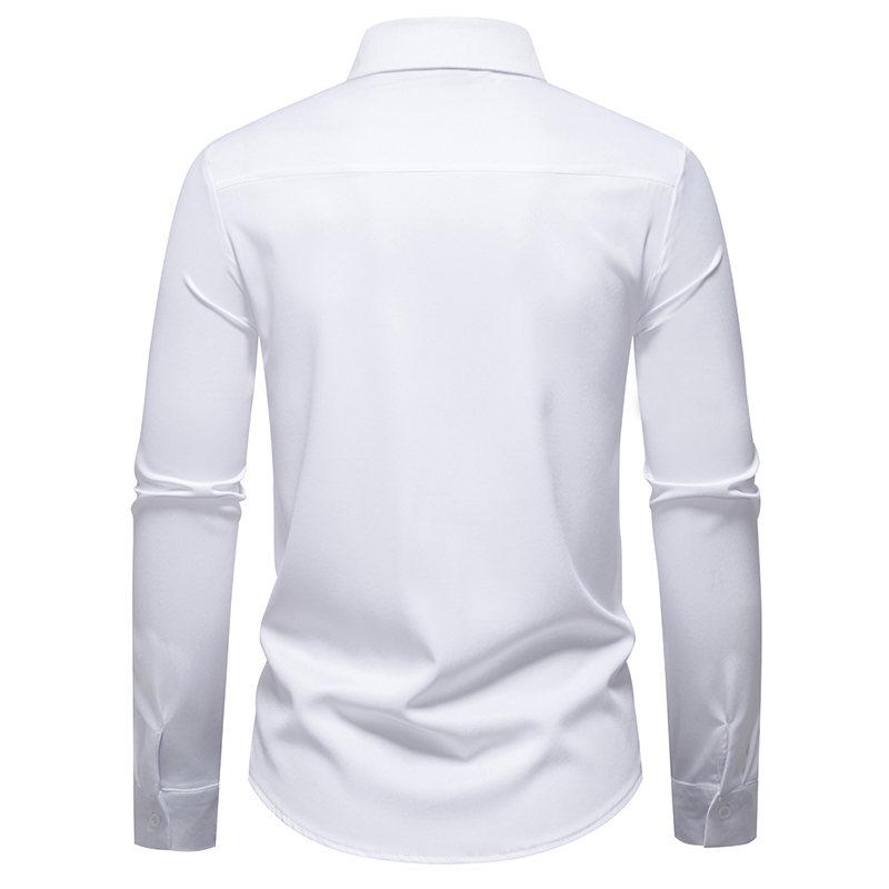 New Autumn Men's Fashion Printed Long Sleeve Shirt Solid Versatile Shirts Casual Social Wedding Party Business Office Nightclub